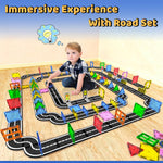 Magnetic Road Tiles Building Set for Kids Ages 3+ with City Tracks