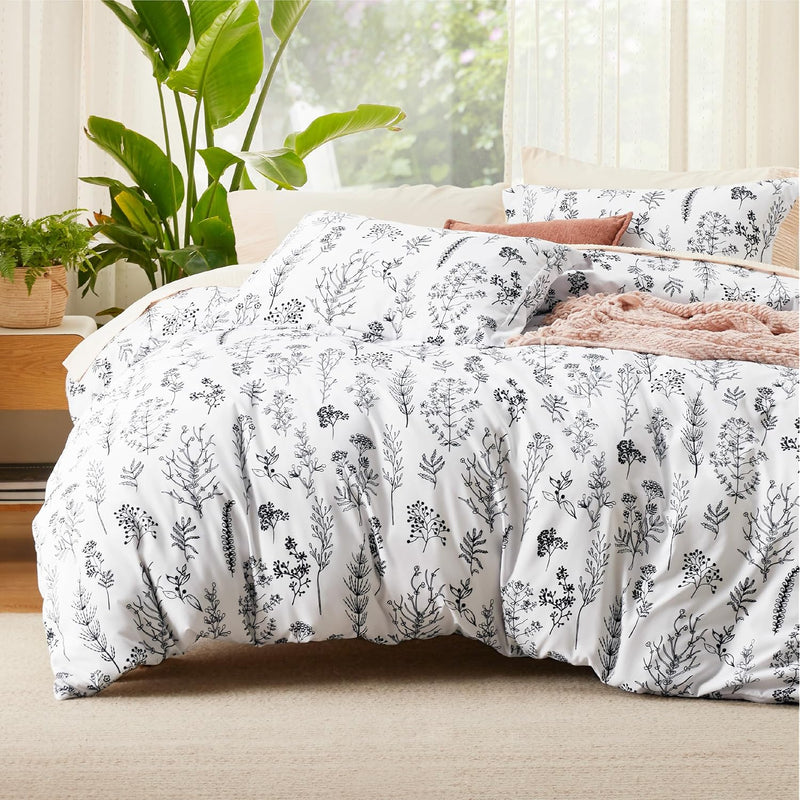 Twin Duvet Cover Kids - Reversible Floral Duvet Cover Set, 2 Pieces With Zippe