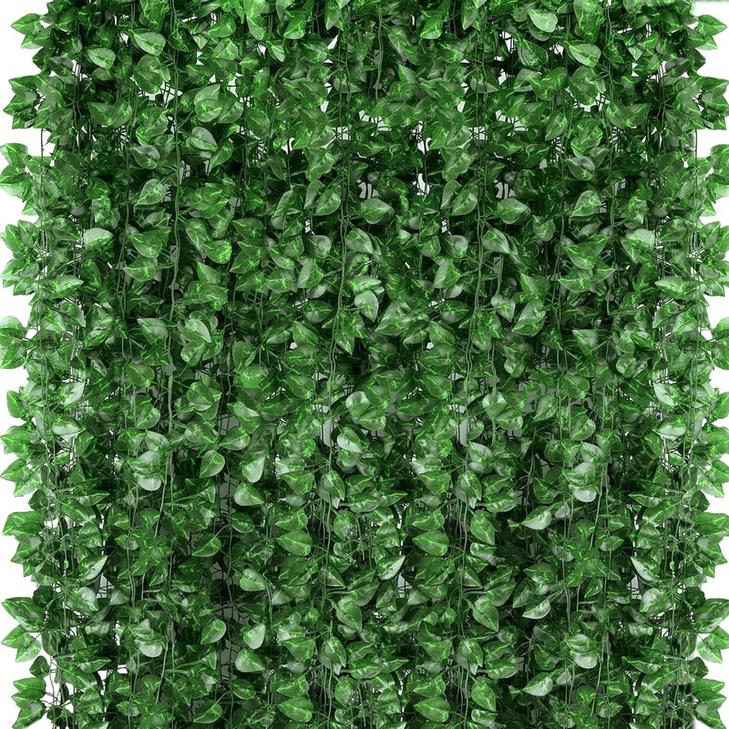 360 Feet 48 Pack Fake Greenery Hanging Garland, Ivy Leaf Plants, Vine Leaves,