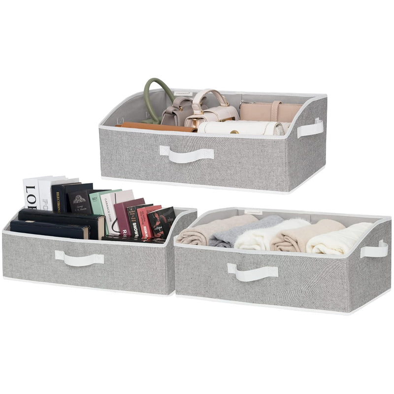 Closet Baskets, Fabric Baskets For Closet Shelves, Foldable Trapezoid Storage Bi