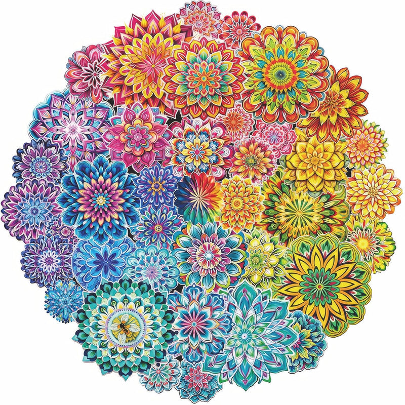 Colorful Flowers Puzzles Impossible Puzzle 1000 Piece For Adults, Mandala A