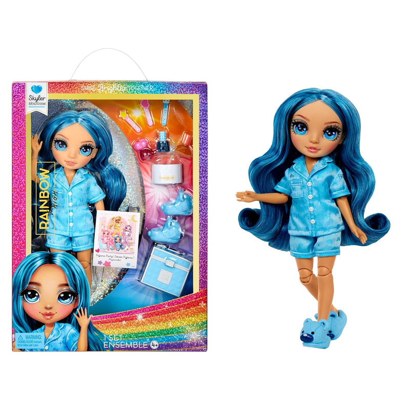 Jr High Pj Party Skyler, Blue 9" Posable Fashion Doll With Soft Onesie, Sli