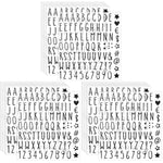 800 Pcs Black Glitter Alphabet & Number Stickers, 10 Sheets for DIY Crafts