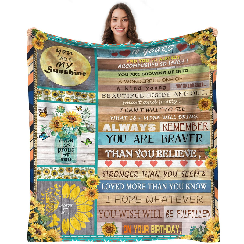 18Th Birthday Gifts For Girls, 50"X40" Blankets, 18 Year Old Girl Birthday Gif