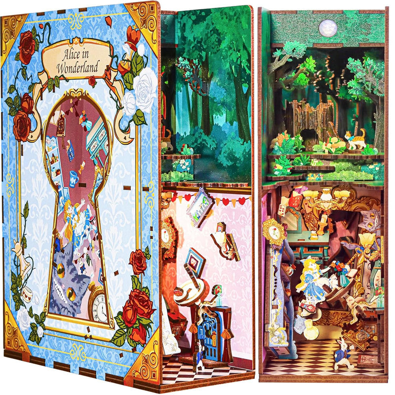 Book Nook Kit Alice In Wonderland Book Nook Kits For Adults, Diy Dollhouse