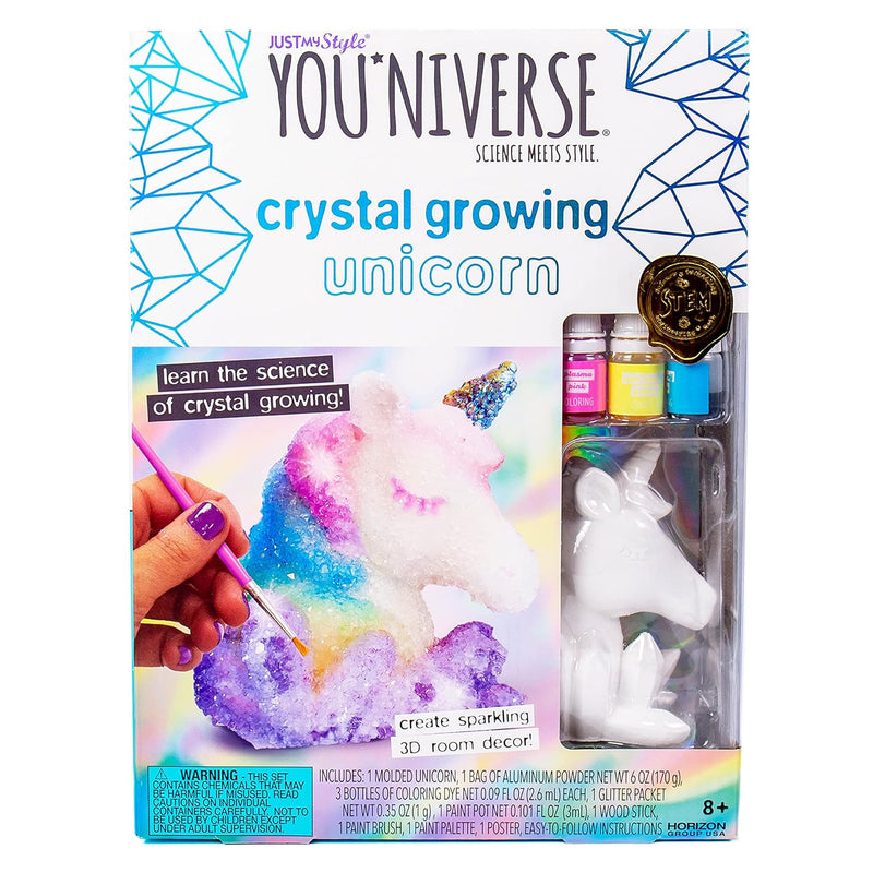 Just My Style 3D Crystal Growing Unicorn, At Home Stem Kits For Kids Age 6