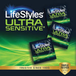 Ultra Sensitive Lubricated Latex Condoms for Natural Feeling, 40 Count