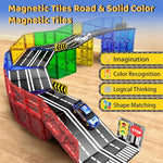 Magnetic Road Tiles Building Set for Kids Ages 3+ with City Tracks