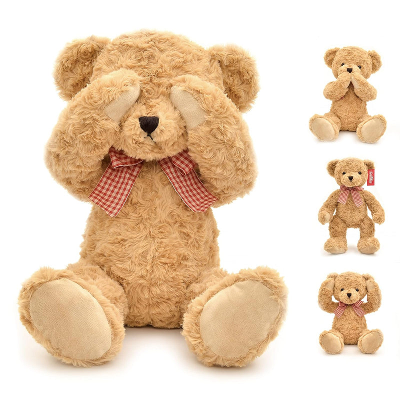 20" Posed Teddy Bear Stuffed Animal Cute Plush Toy For Girl Kids (Light Bro