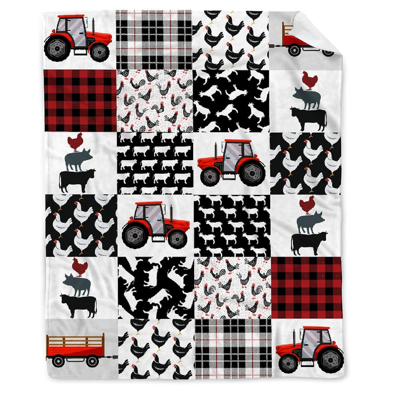 Tractor Farm Fleece Flannel Blanket Receiving Blankets For Boys Girls Toddler