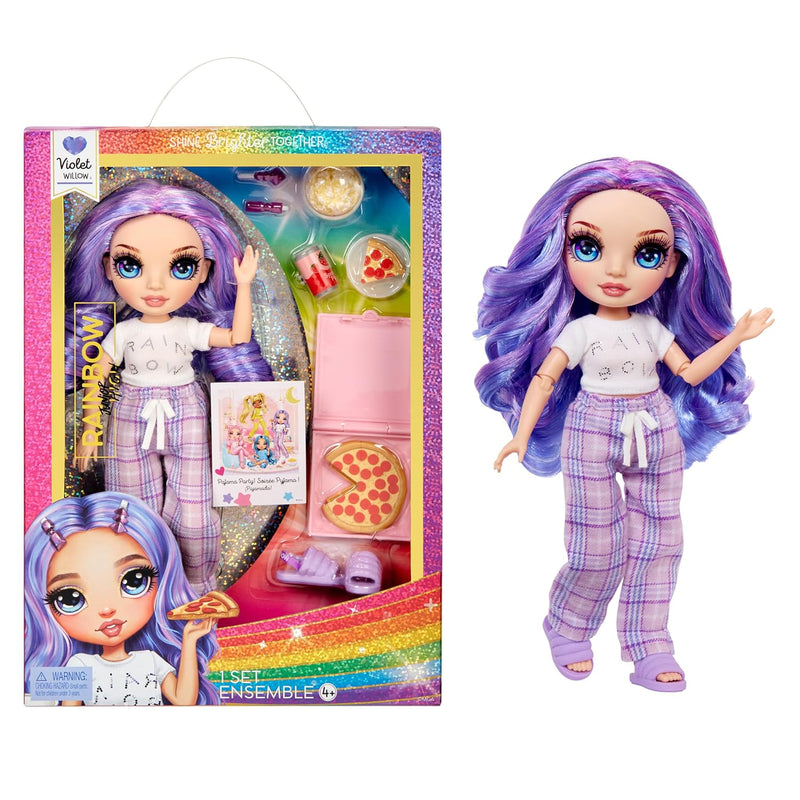 Jr High Pj Party Violet, Purple 9" Posable Fashion Doll With Soft Onesie, S