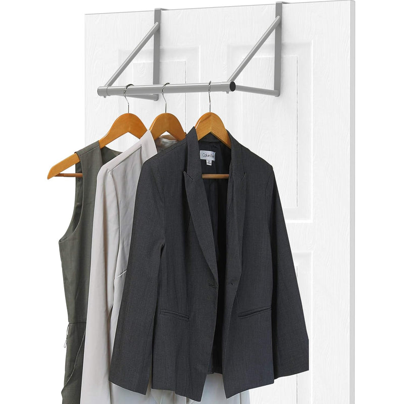 Over The Door Clothes Hanging Rod, Silver