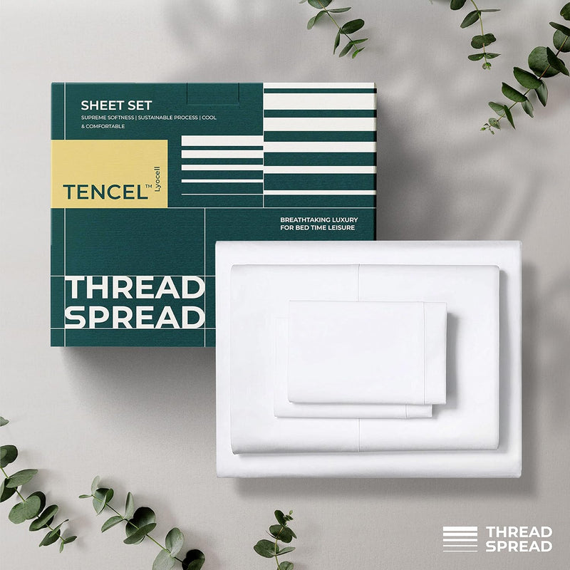 Cooling 100% Tencel Lyocell Bed Sheets Set 4Pc- Cool Breathable Extra Soft She