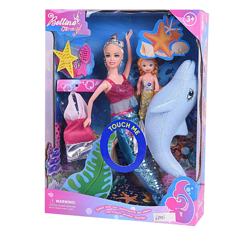 Mermaid Princess Doll Playset, Color Changing Mermaid, Dress Up Doll 12" An