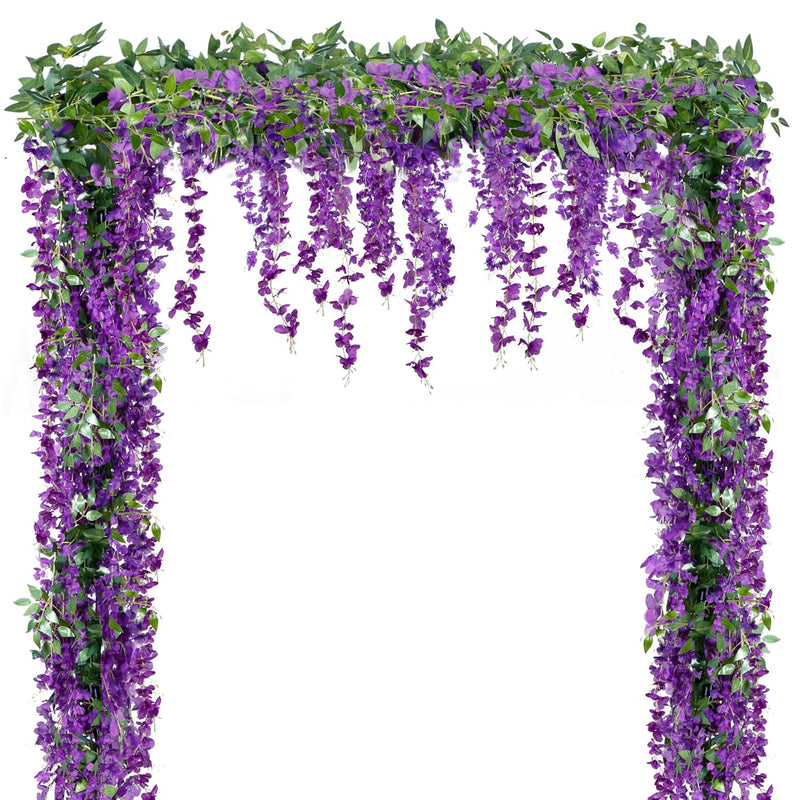 6Pcs Wisteria Garland Artificial Flowers Garland Fake Hanging Wisteria Vines R