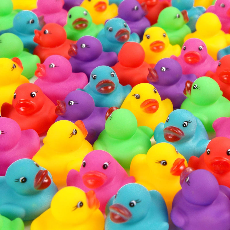 144 Pack Mini Rubber Ducks Set, Mini Colorful Rubber Duckies Bath Toy For C