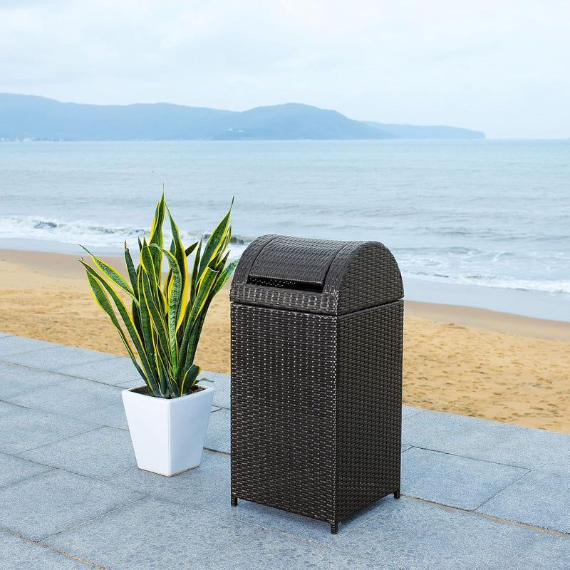 Outdoor Collection Serapis Black Wicker Trash Bin