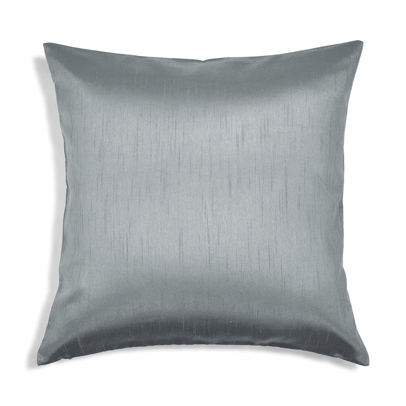 Solid Faux Silk Euro Sham/Pillow Cover, Zipper Closure, 26 By 26 Inches, Charc