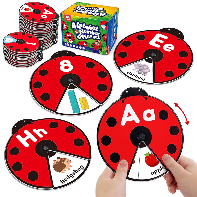 Coogam Interactive Alphabet Learning Toy, ABC Number Letters Spinning Game,