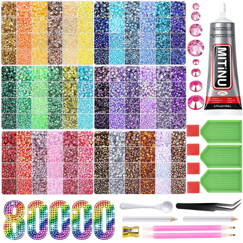 36 Color Resin Jelly Rhinestones, 144 Styles in 3-6mm Sizes for Bedazzling Crafts