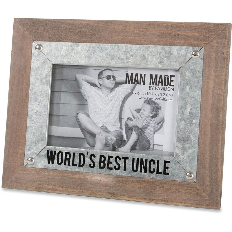 Pavilion - World'S Best Uncle - Wood And Metal 4X6 Picture Frame,Brown/Silver