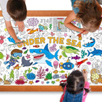 Under The Sea Large Coloring Poster for Kids 30 x 72 Inch