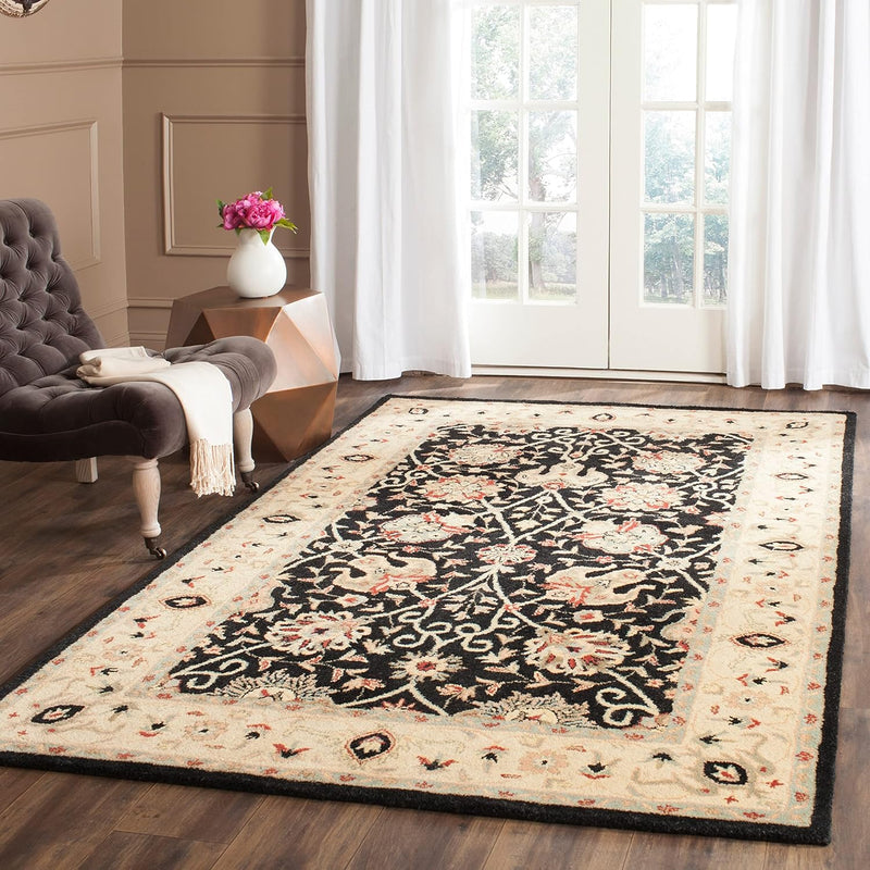 Antiquity Collection Accent Rug - 3' X 5', Black, Handmade Traditional Orienta