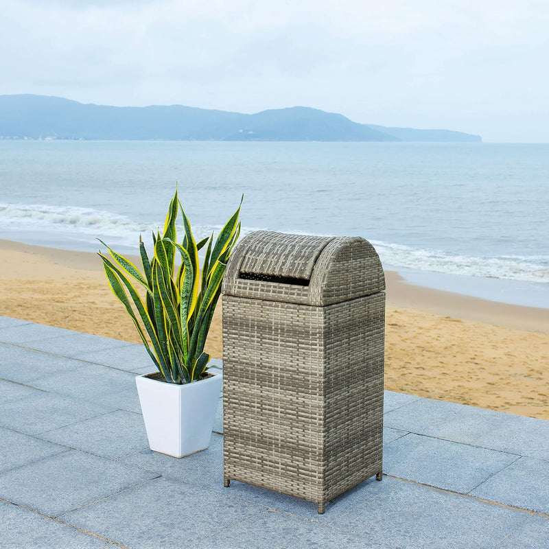 Outdoor Collection Serapis Grey Wicker Trash Bin
