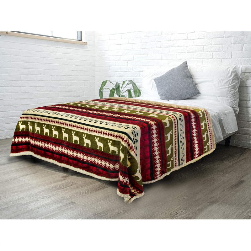 Premium Christmas Blanket Sherpa Fleece Throw Twin| Plush Christmas Decoration