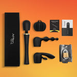 Cordless Wand Vibrator Kit – Powerful with 3 Attachments for Clitoral, G-Spot & Anal