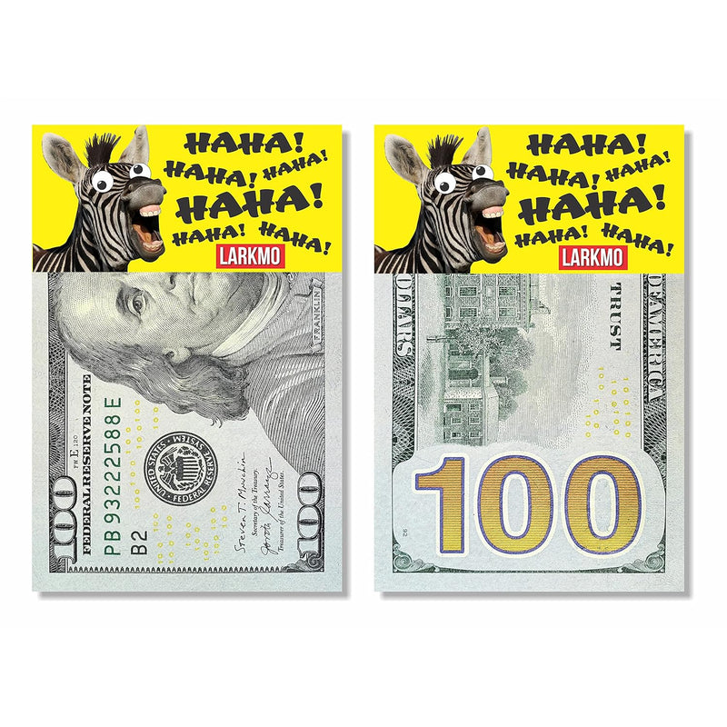 The Pranking Zebra Funny $100 Gag, Realistic One Hundred Dollar Bill Joke Offi