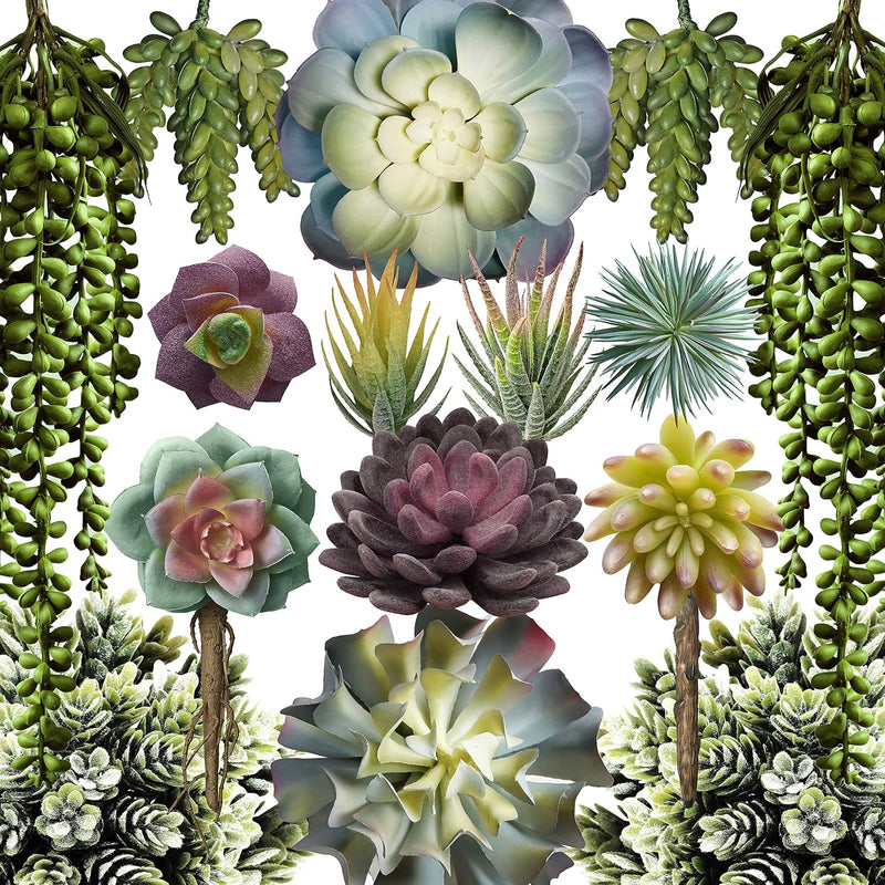 Artificial Succulents - 15 Pack - Premium Unpotted Artificial And Realistic Te