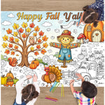 Giant Autumn Coloring Tablecloth for Kids - Fall Season Poster
