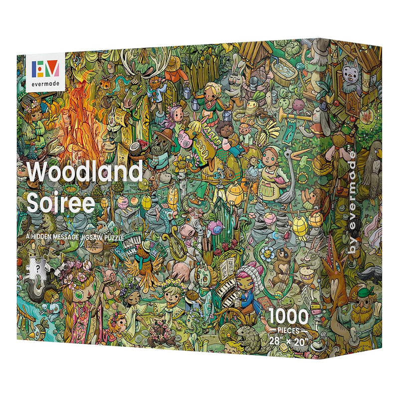 Woodland Soiree By A Hidden Message Mystery Jigsaw Puzzle 1000 Pieces, Beautif