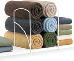 Tall White Shelf Dividers - Linen Closet Organizers and Storage - Linen Storage - Closet Organization - Towel Organizer for Closet (Set of 2)