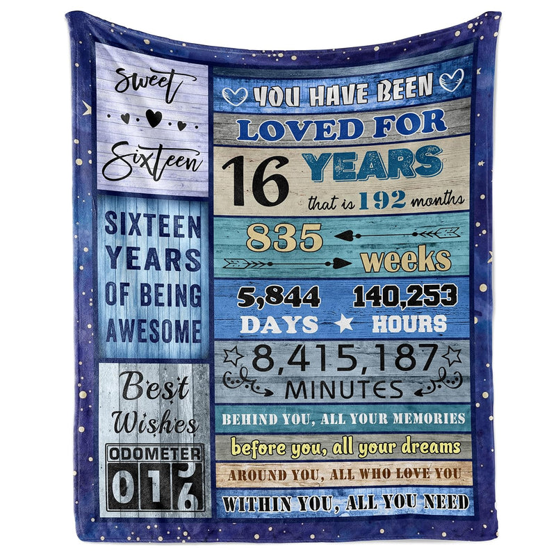 16Th Birthday Gifts For Girls Boys, Sweet 16 Gifts For Girls Blanket 60"X50",