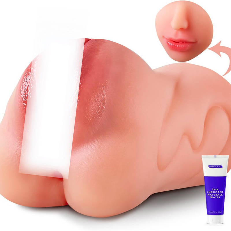 3 in 1 Male Masturbator with Realistic Textured Mouth, Vagina & Anal Channel