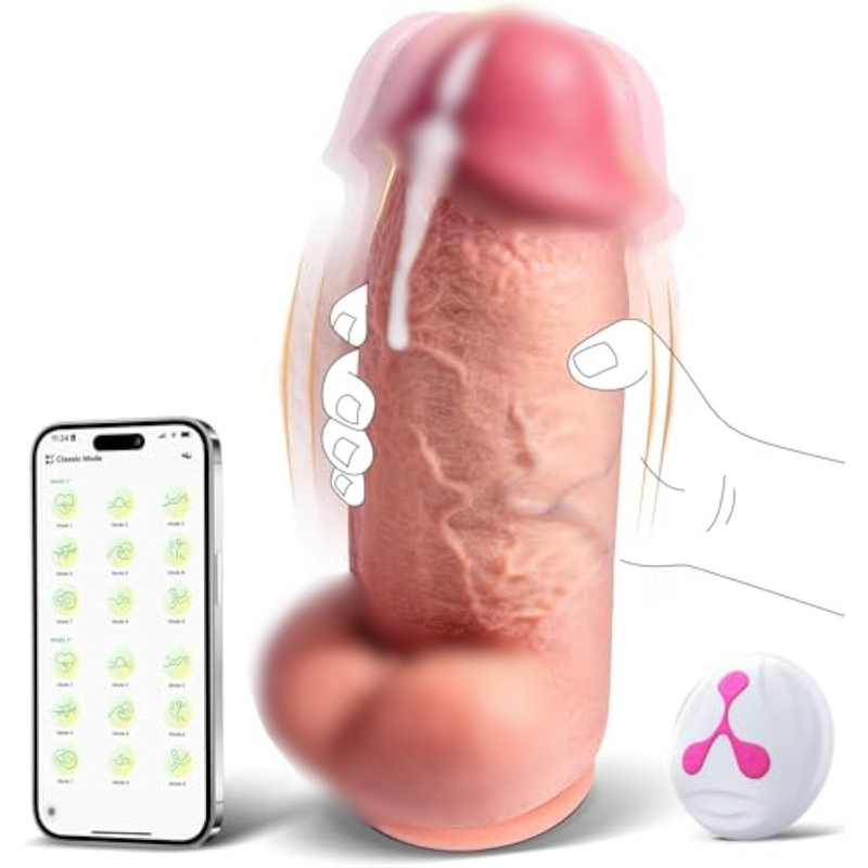 2.5'' Diameter Huge Thick Dildo Vibrator, 3-In-1 App Remote Control 8.3'' Realistic Vibrating Dildos, Silicone Suction Dildo Vagina Anal Stimulator, Adult Sex Toy Sex Toys For Women Men Couples