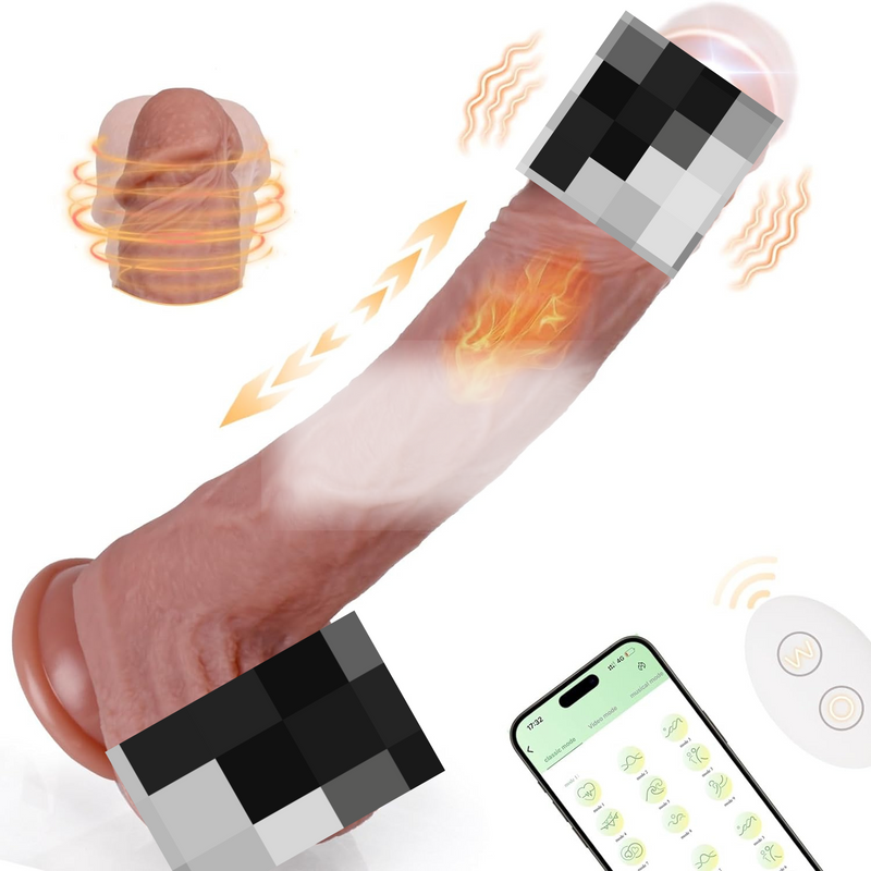 8.9" Thrusting Dildo Vibrator – App-Controlled G-Spot Toy with 9 Vibration Modes