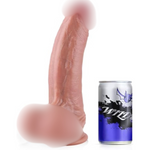 2.6' Diameter Thick Realistic Dildos Dual Density Silicone Dildo With Strong Suction Cup Bend Long Penis Sex Toy For Men Women, 11.4 In