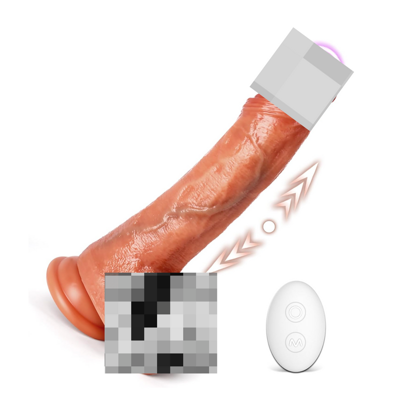 Realistic Thrusting Dildo with 5 Vibration & 3 Thrusting Modes, Hands-Free Play.