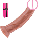 2.3" Diameter Extra Wide Thick Giant Ultra Realistic Dildo For Women, 12 Inch Soft Liquid Silicone Long Anal Dildo With Suction Cup,Fat Large G-Spot Shower Lifelike Prostate Dildos Sex Toy For Gay Men