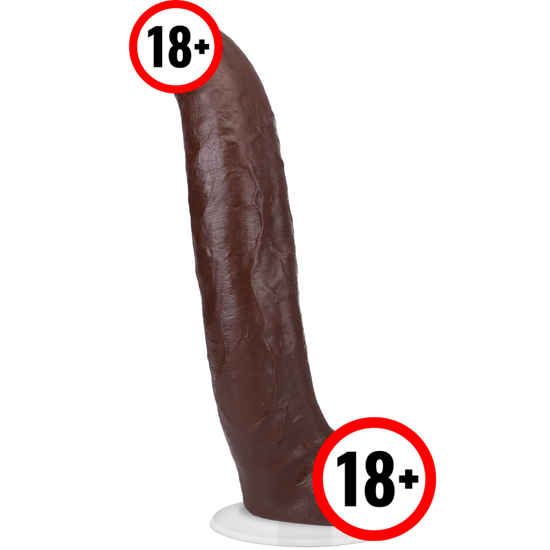 Signature Series - Brickzilla - 13 Inch Ultraskyn Dildo With Removable Vac-U-Lock Suction Cup - F-Machine & Harness Compatible - For Adults Only, Chocolate