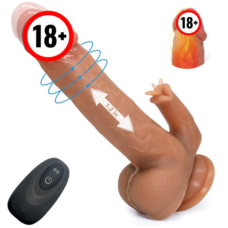 Realistic Vibrating Thrusting Dildo Vibrator Adult Sex Toy For Women 7 Thrusting & Rotation 10 Vibration & Licking Modes - 8.5" Heating Dildo With Strong Suction Cup Dildos