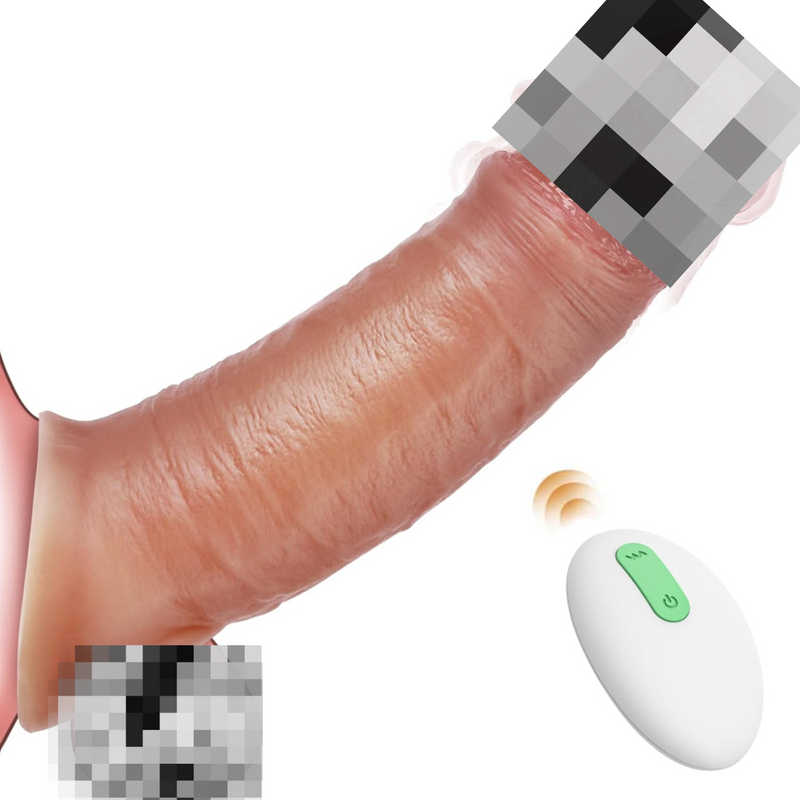 Vibrating Penis Sleeve Extender With Remote Control - 10 Modes, Cock Ring, For Men & Couples