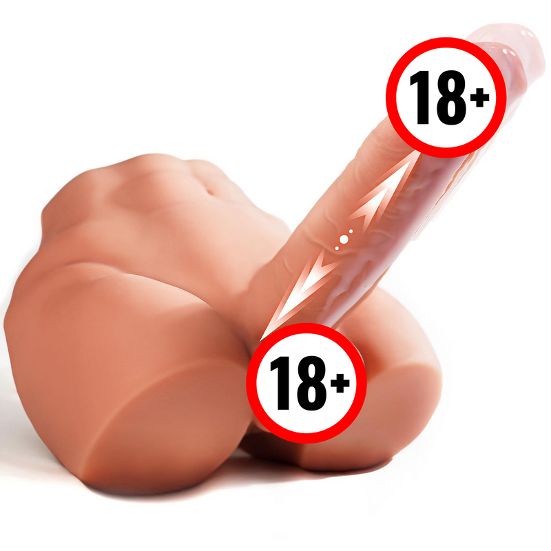 Male Sex Doll With Realistic Thrusting Dildo - Adult Torso Sex Dolls & 7.3 Inches Vibrating Dildos For G-Spot Anal Clitoral Stimulation, Unisex Masturbator Sex Toys For Men Women & Couples 6Lb