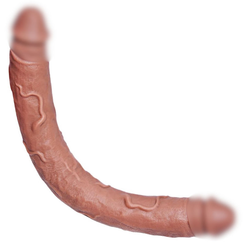 16.5*1.5"Double Ended Extra Large Realistic Silicone Dildo With Veins And Double Ended Glans Adult Big Toy,Flexible Extra Long Dildo Lesbian Anal G-Spot Stimulation Sex Toy For Male And Female Couple