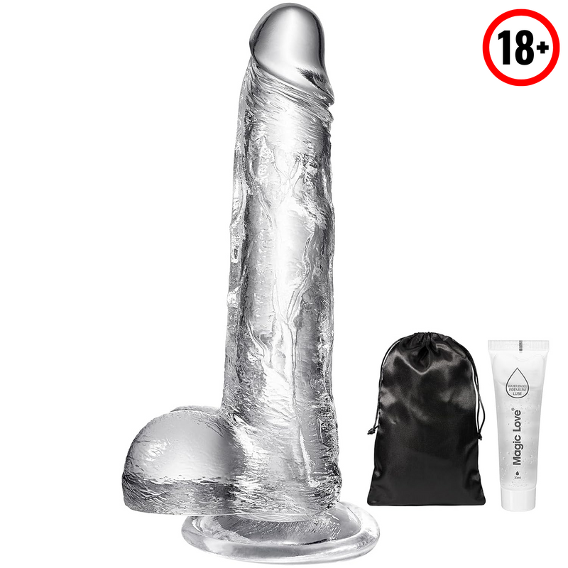 Clear Dildo Big Dildos Realistic Sex Toy Feels Like Skin, Suction Cup Dildo Anal Sex Toys For Hands-Free Play,Adult Toys Clear Dildo (7")