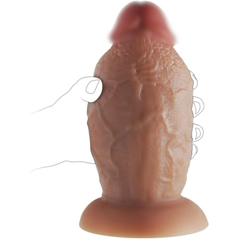 4" Diameter Thick Anal Dildo,8.3 Inch Realistic Huge Silicone Girthy Dildo No Balls With Strong Suction Cup For Hands Free Play,Big Fat Dildo Anal Plug Adults Sex Toy For Men And Women Gay