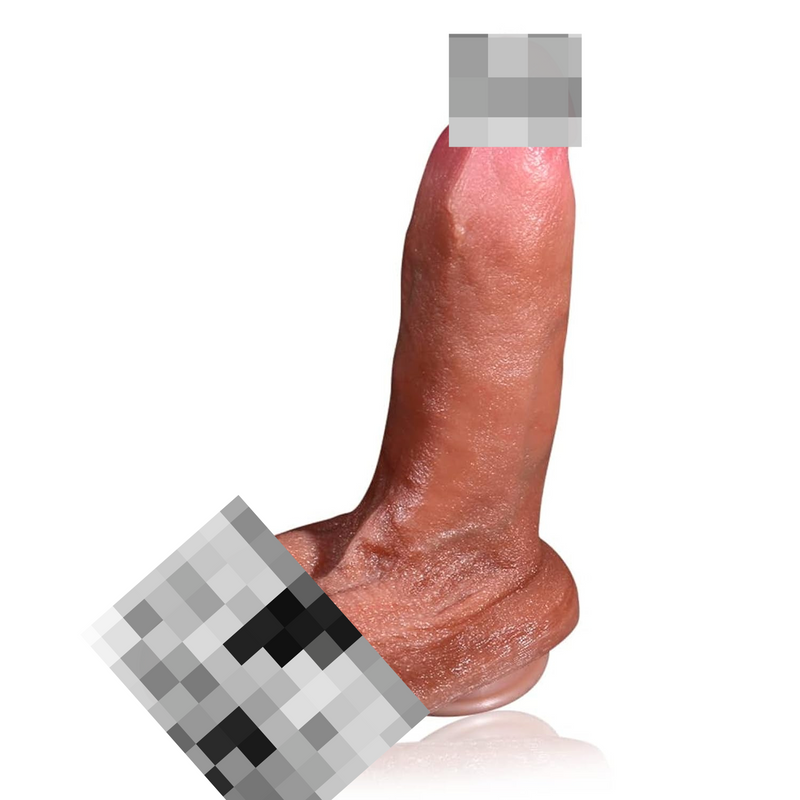 Realistic G-Spot Dildo With Suction Cup For Hands-Free Play 9.25" Silicone Penis Cock Dong With Vivid Glans Long Testicles Adult Sex Toys For Women Masturbation Brown